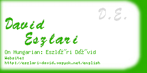 david eszlari business card